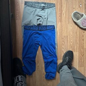 Nike Kids Blue and Gray Leggings